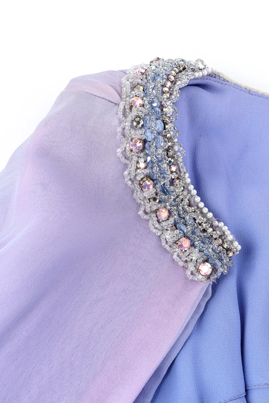 Chiffon Beaded Collar Dress
