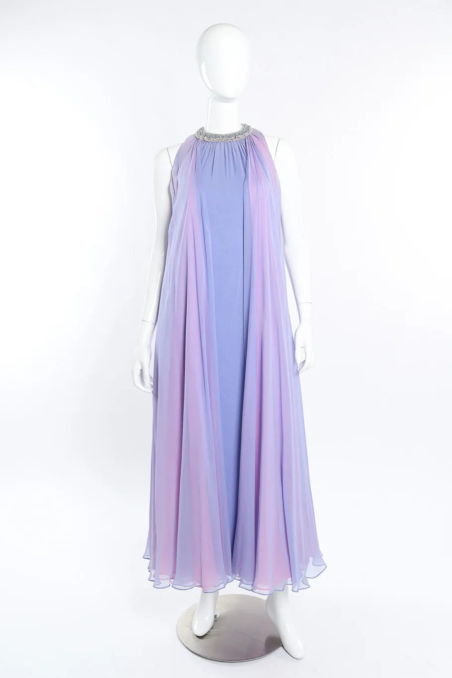 Chiffon Beaded Collar Dress