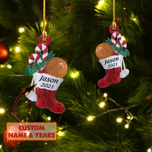 Chrismas Basketball - SHAPED ORNAMENT -Dp98 - 654