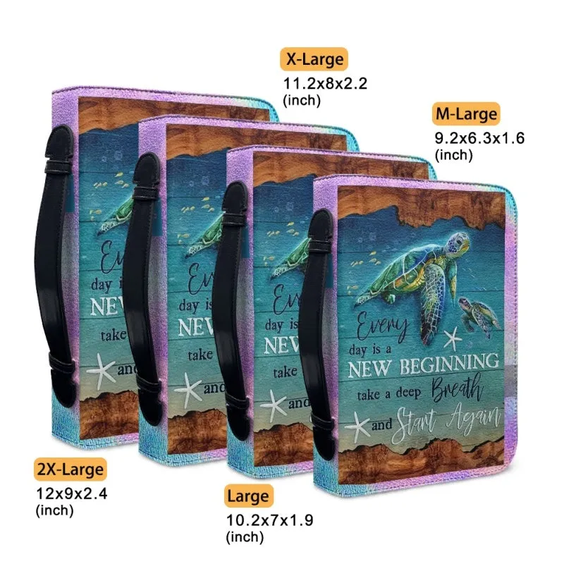 Christianartbag Bible Cover, Coastal Reverie Bible Cover with Sea Turtle Motif, CAB08021123.