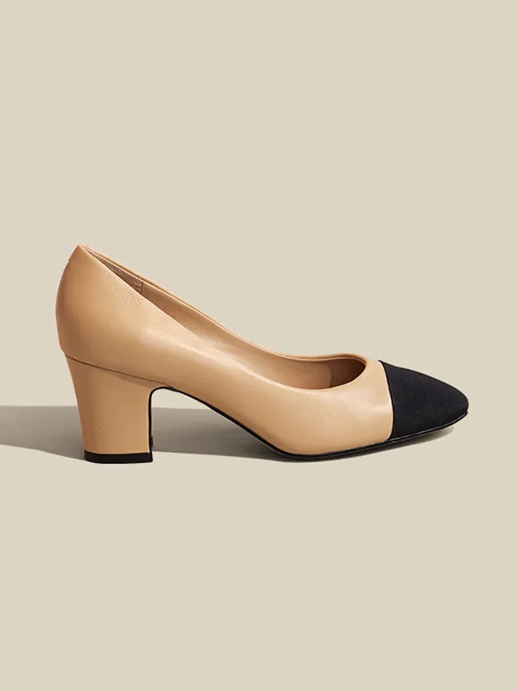Chunky Heel Pointy Toe Slingback Sandals