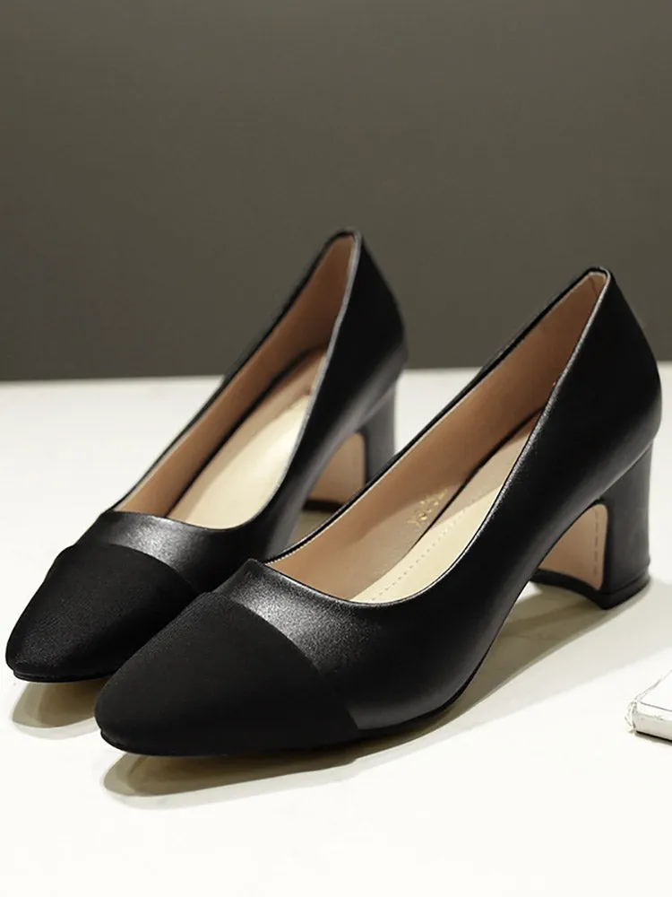 Chunky Heel Pointy Toe Slingback Sandals