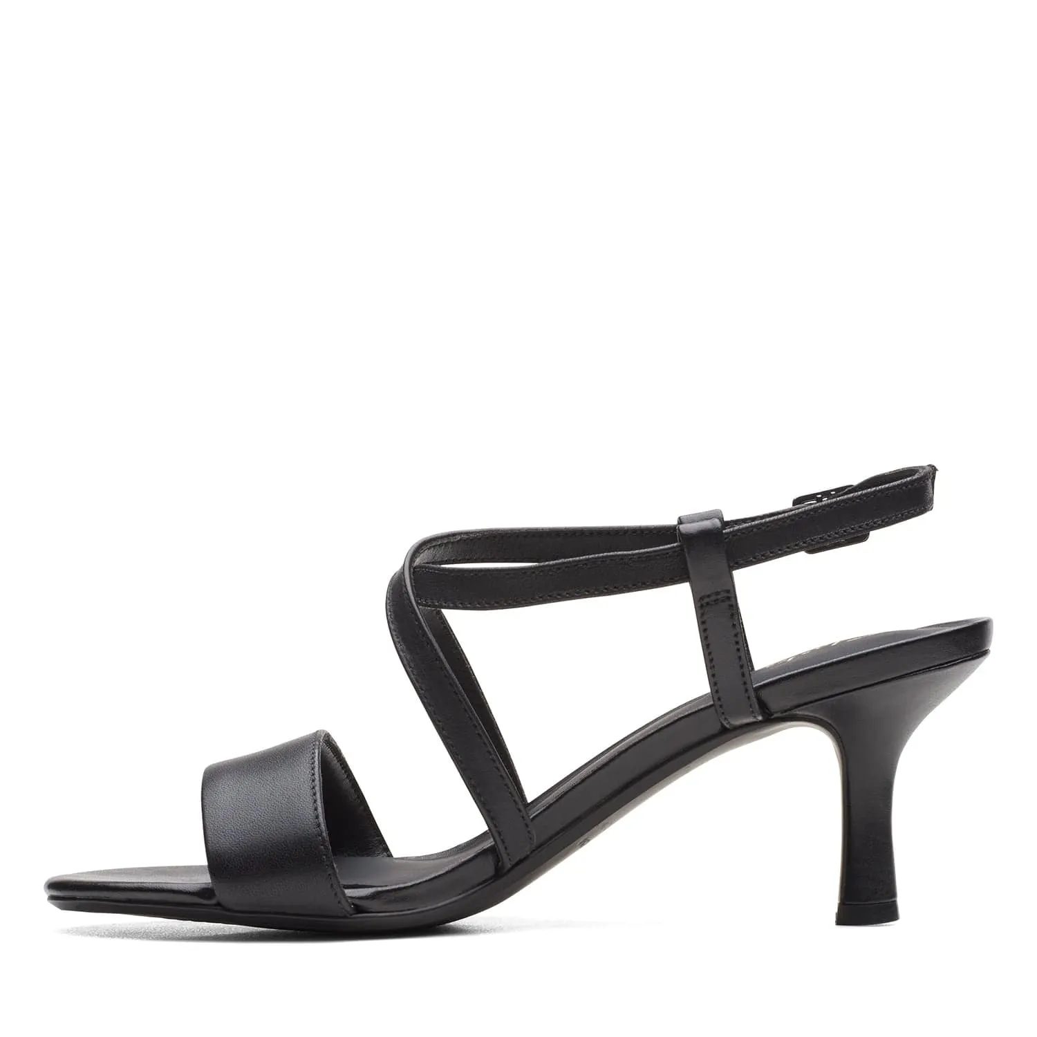 Clarks Amali Buckle Sandals - Black Leather - 261659414 - D Width (Standard Fit)
