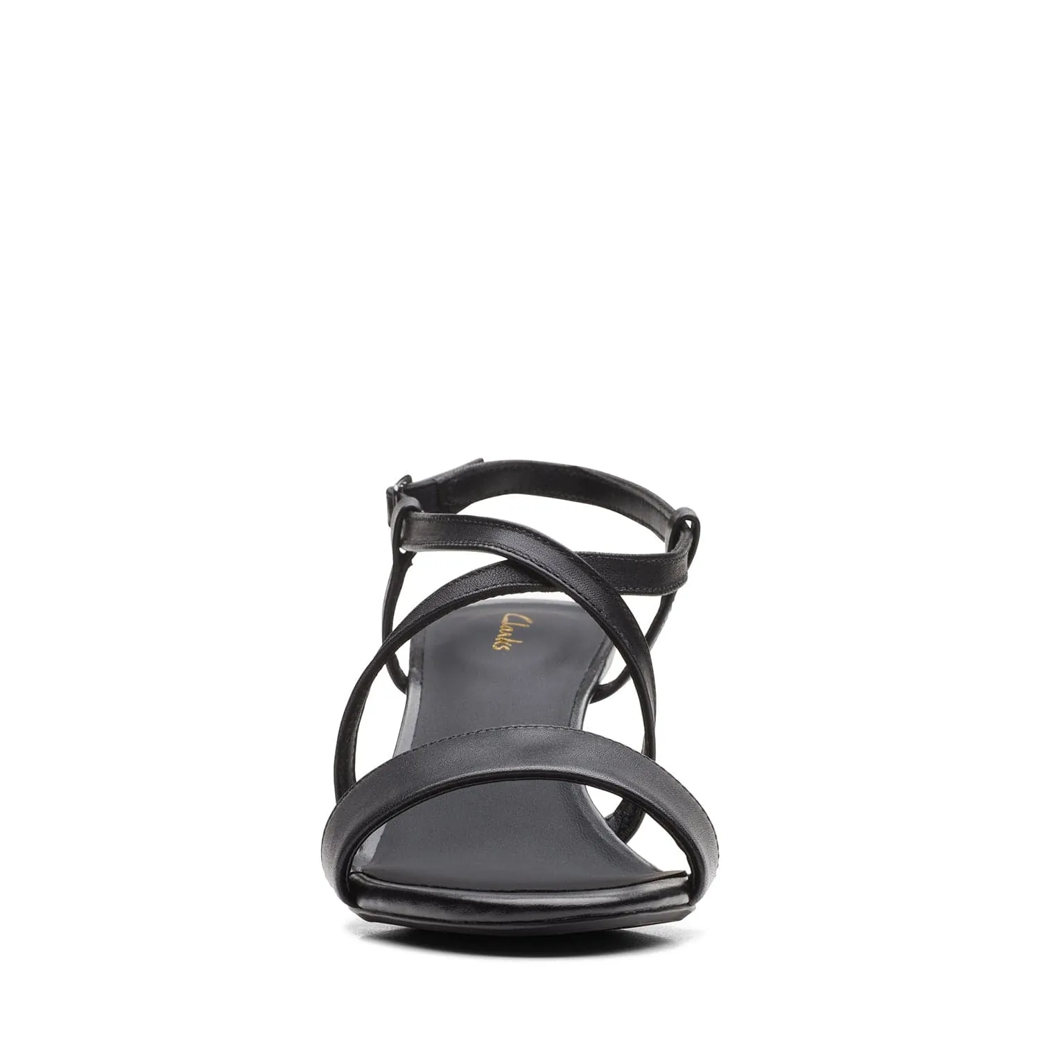 Clarks Amali Buckle Sandals - Black Leather - 261659414 - D Width (Standard Fit)
