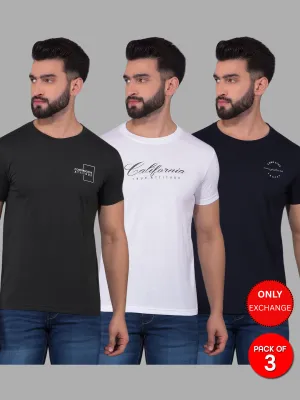 COBB MEN'S PACK OF 3 PRINTED ROUND NECK COMBO T-SHIRT