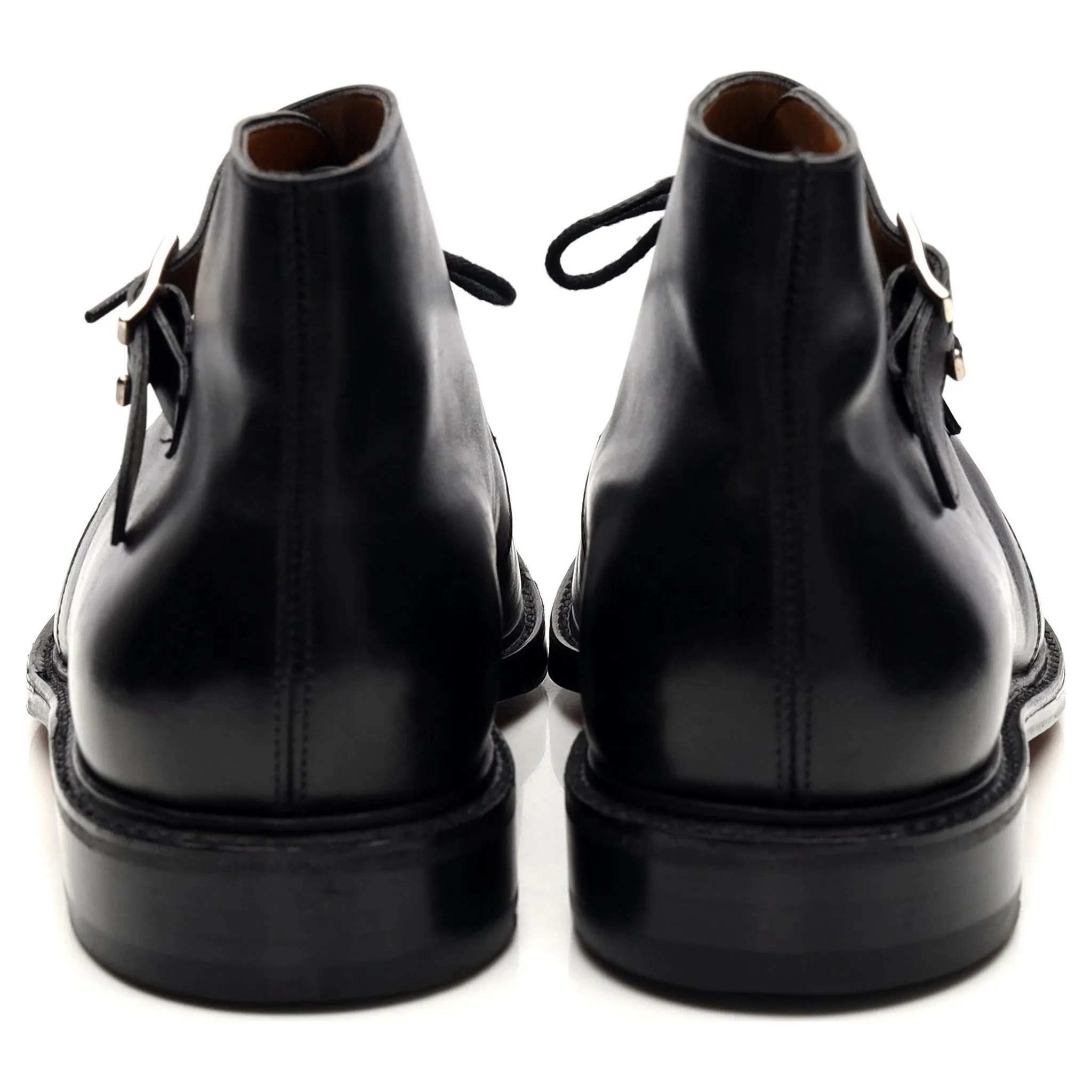 'Combe' Black Leather Buckle Boots UK 8 EE