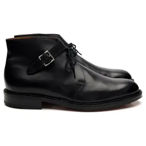 'Combe' Black Leather Buckle Boots UK 8 EE