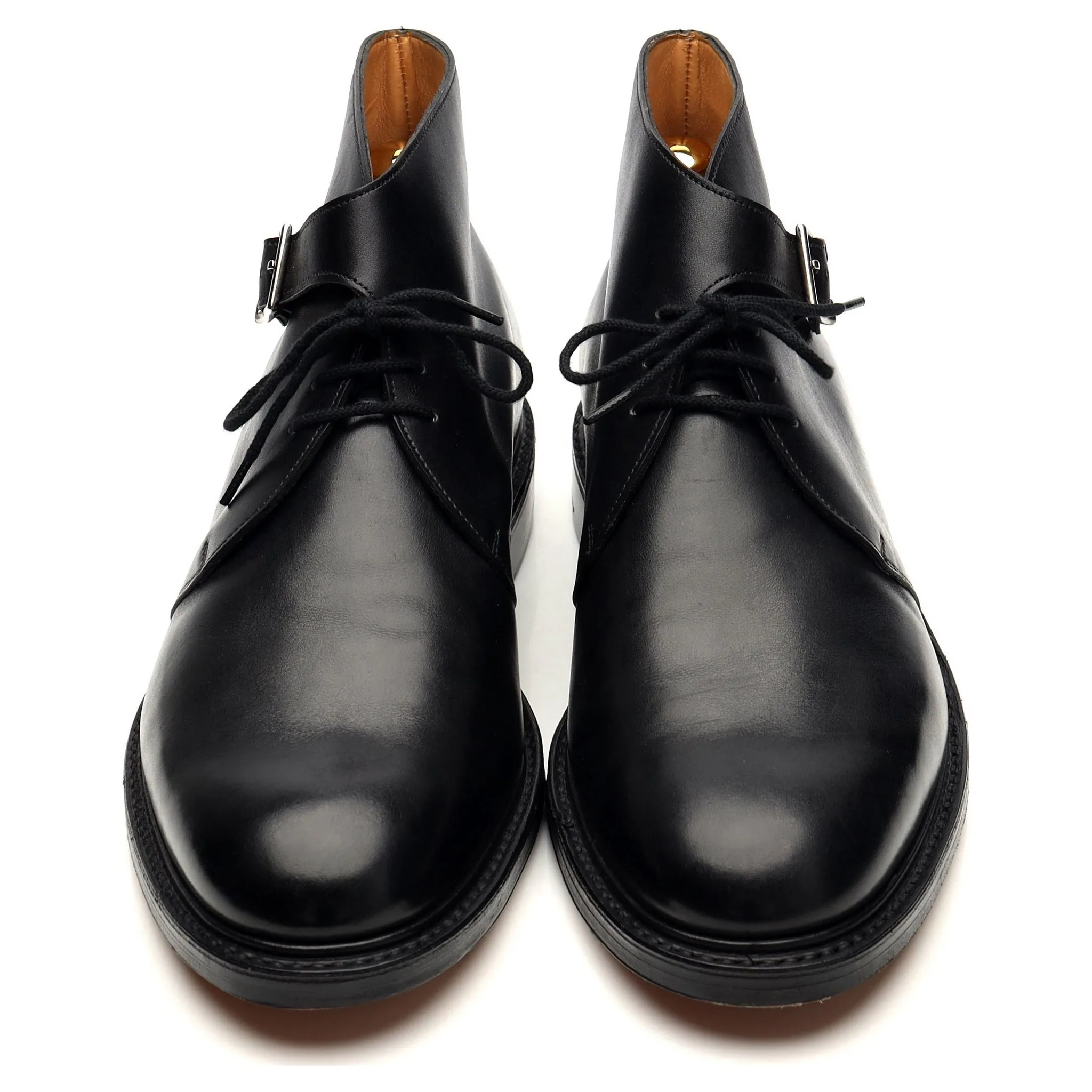 'Combe' Black Leather Buckle Boots UK 8 EE