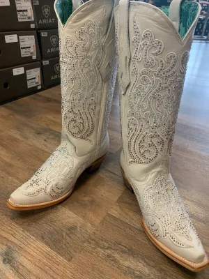 Corral Women's Crystal Embroidered Western Boots - Snip Toe