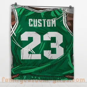 Custom Premium Quilt Blanket Boston Jersey Basketball Personalized Quilt Gifts for Her & Him
