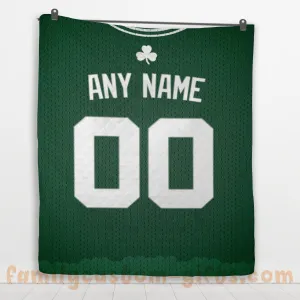 Custom Premium Quilt Blanket Boston Jersey Basketball Personalized Quilt Gifts for Her & Him