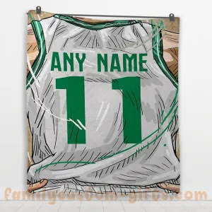 Custom Premium Quilt Blanket Boston Jersey Basketball Personalized Quilt Gifts for Her & Him