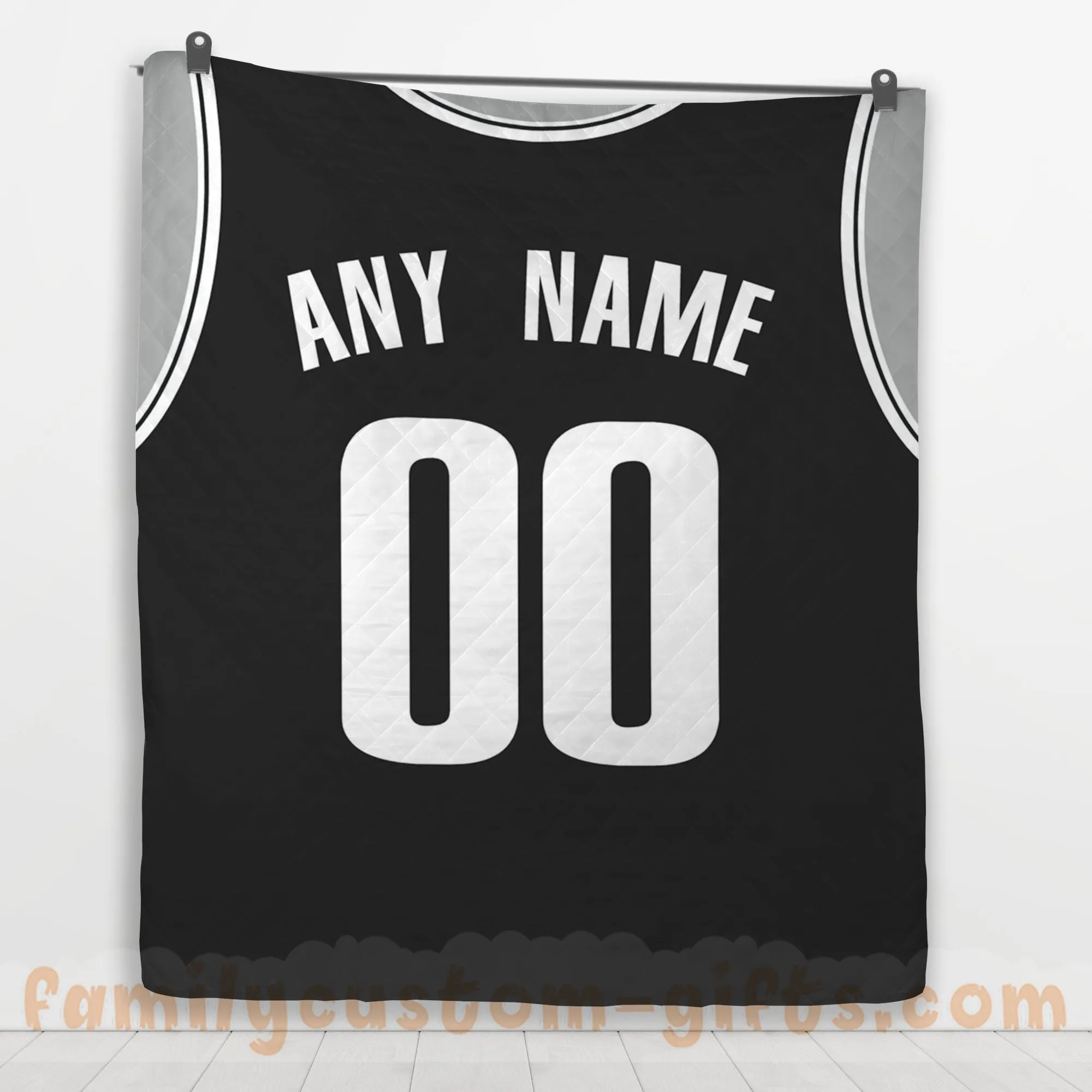 Custom Premium Quilt Blanket Brooklyn Jersey Basketball Personalized Quilt Gifts for Her & Him