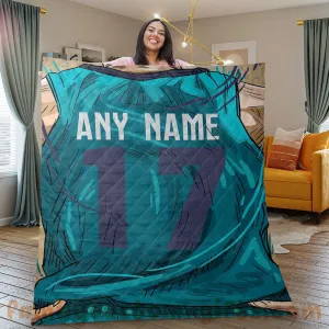 Custom Premium Quilt Blanket Charlotte Jersey Basketball Personalized Quilt Gifts for Her & Him