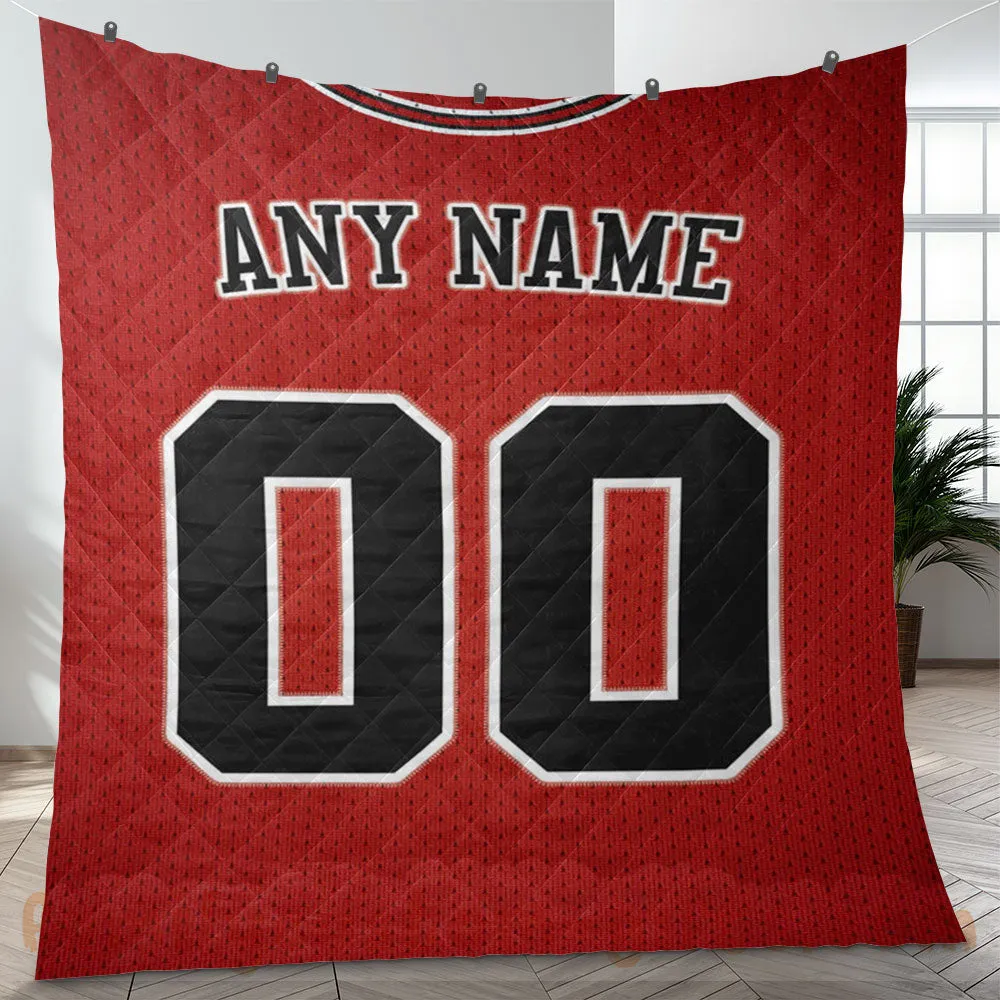 Custom Premium Quilt Blanket Chicago Jersey Basketball Personalized Quilt Gifts for Her & Him