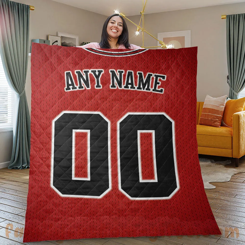 Custom Premium Quilt Blanket Chicago Jersey Basketball Personalized Quilt Gifts for Her & Him