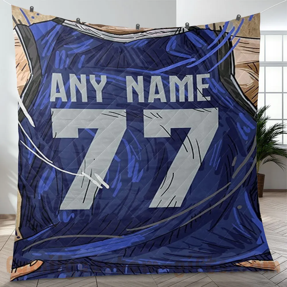 Custom Premium Quilt Blanket Dallas Jersey Basketball Personalized Quilt Gifts for Her & Him