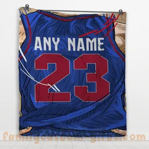 Custom Premium Quilt Blanket Detroit Jersey Basketball Personalized Quilt Gifts for Her & Him
