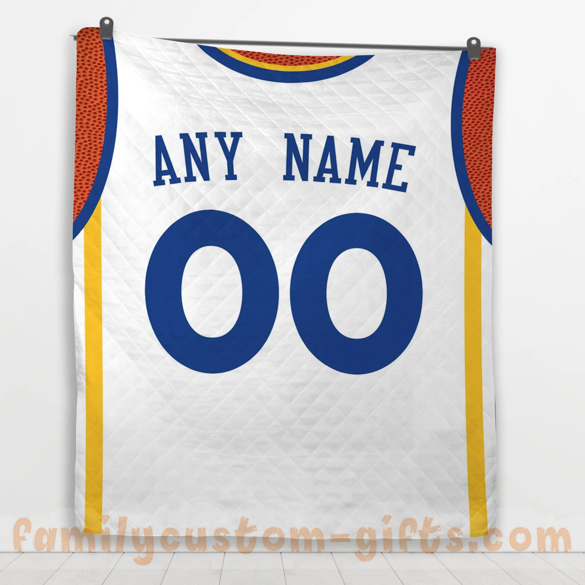 Custom Premium Quilt Blanket Golden State Jersey Basketball Personalized Quilt Gifts for Her & Him
