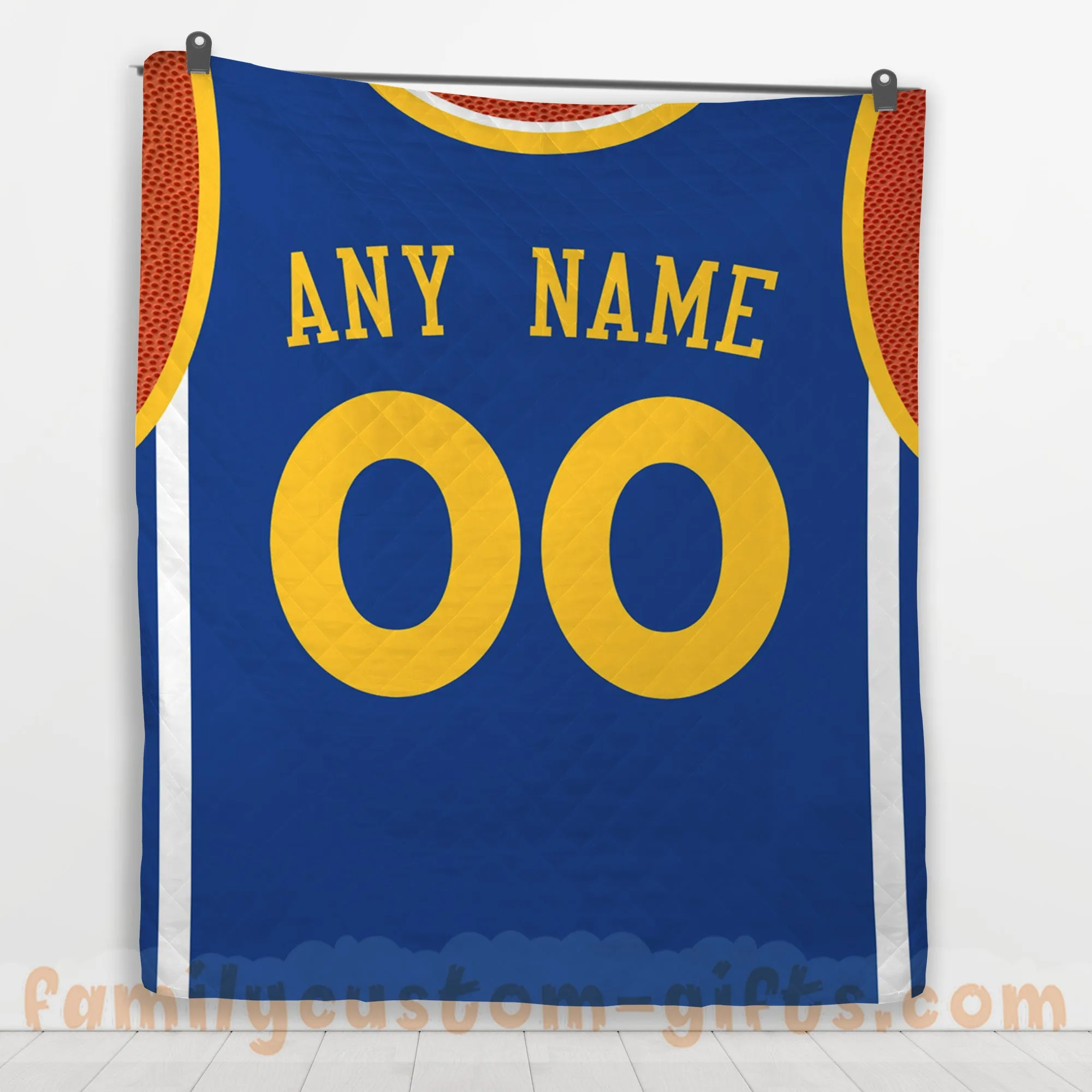 Custom Premium Quilt Blanket Golden State Jersey Basketball Personalized Quilt Gifts for Her & Him