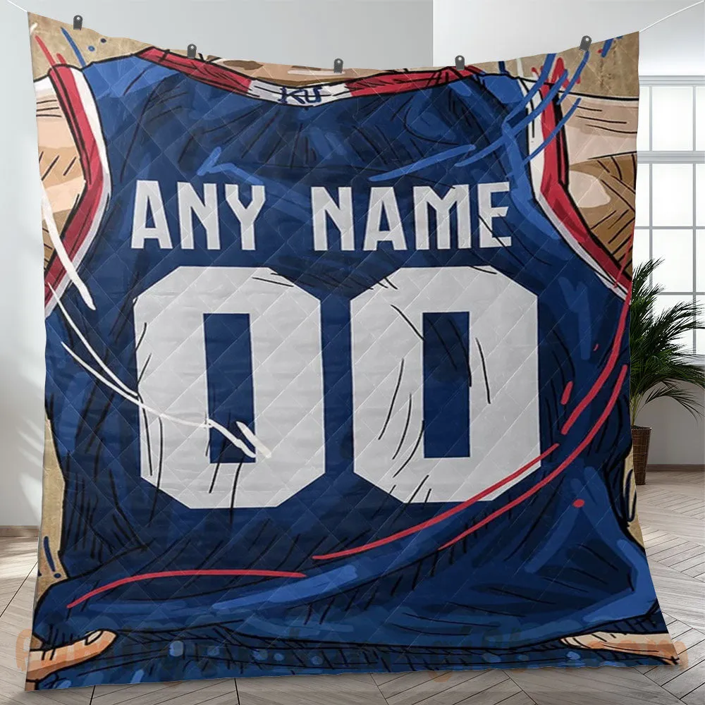 Custom Premium Quilt Blanket Kansas Jersey Basketball Personalized Quilt Gifts for Her & Him