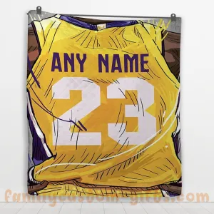 Custom Premium Quilt Blanket Los Angeles Jersey Basketball Personalized Quilt Gifts for Her & Him