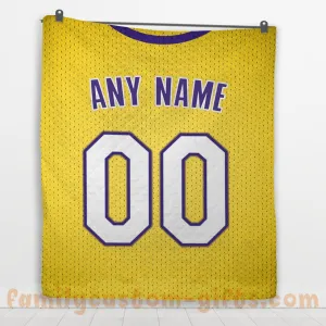 Custom Premium Quilt Blanket Los Angeles Jersey Basketball Personalized Quilt Gifts for Her & Him