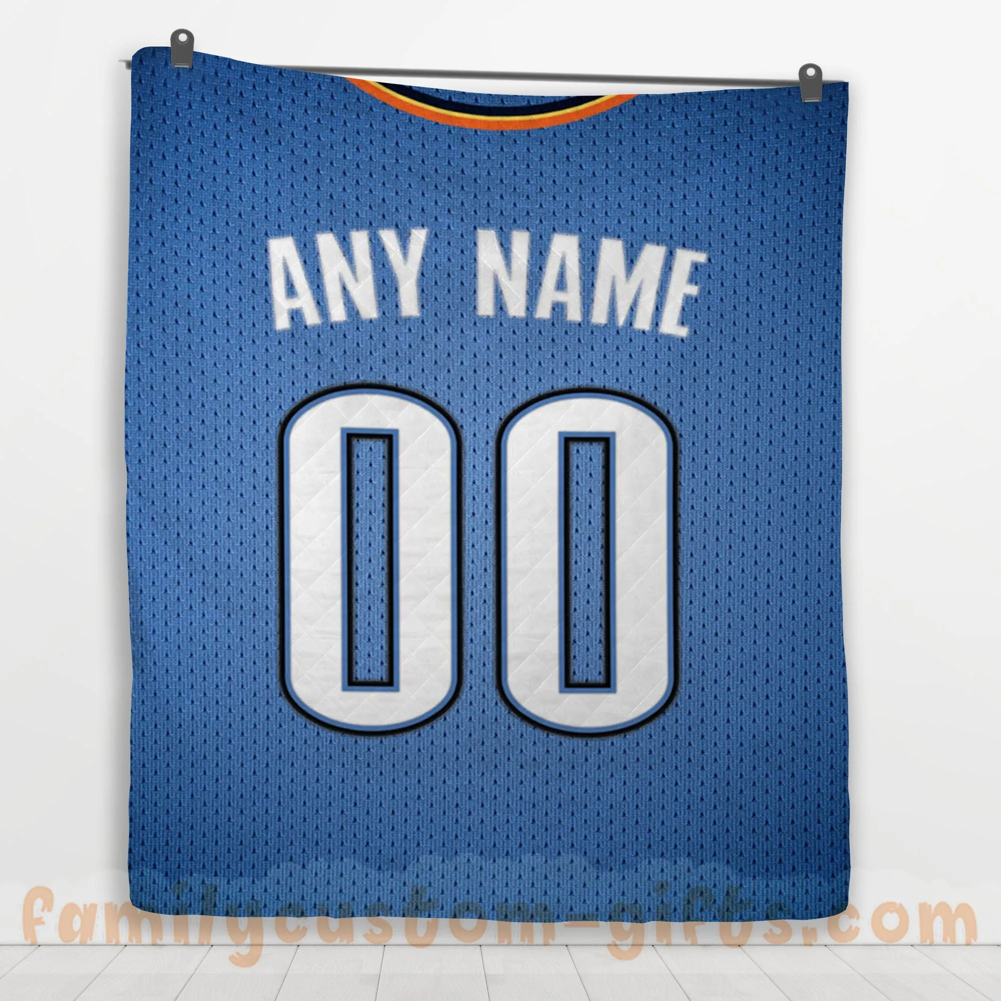 Custom Premium Quilt Blanket Oklahoma City Jersey Basketball Personalized Quilt Gifts for Her & Him
