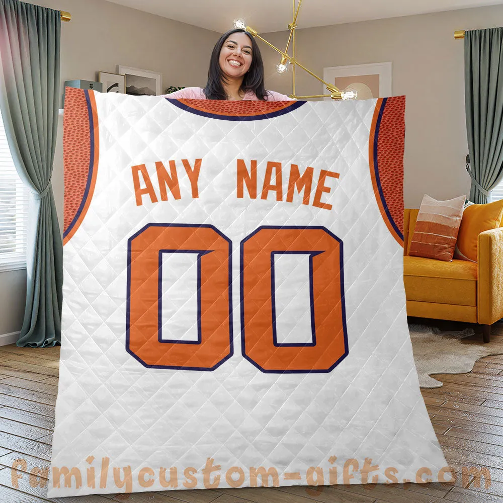 Custom Premium Quilt Blanket Phoenix Jersey Basketball Personalized Quilt Gifts for Her & Him