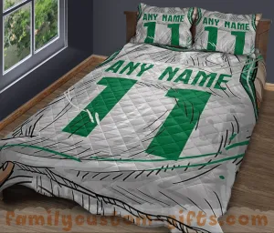 Custom Quilt Sets Boston Jersey Personalized Basketball Premium Quilt Bedding for Men Women