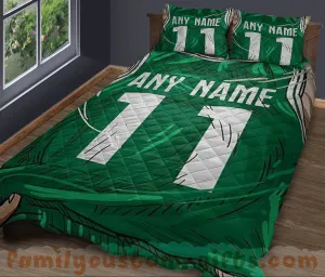 Custom Quilt Sets Boston Jersey Personalized Basketball Premium Quilt Bedding for Men Women