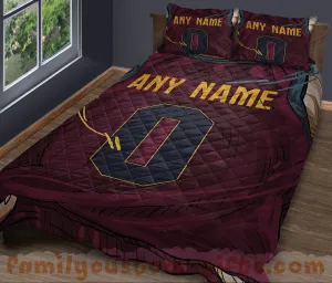 Custom Quilt Sets Cleveland Jersey Personalized Basketball Premium Quilt Bedding for Men Women