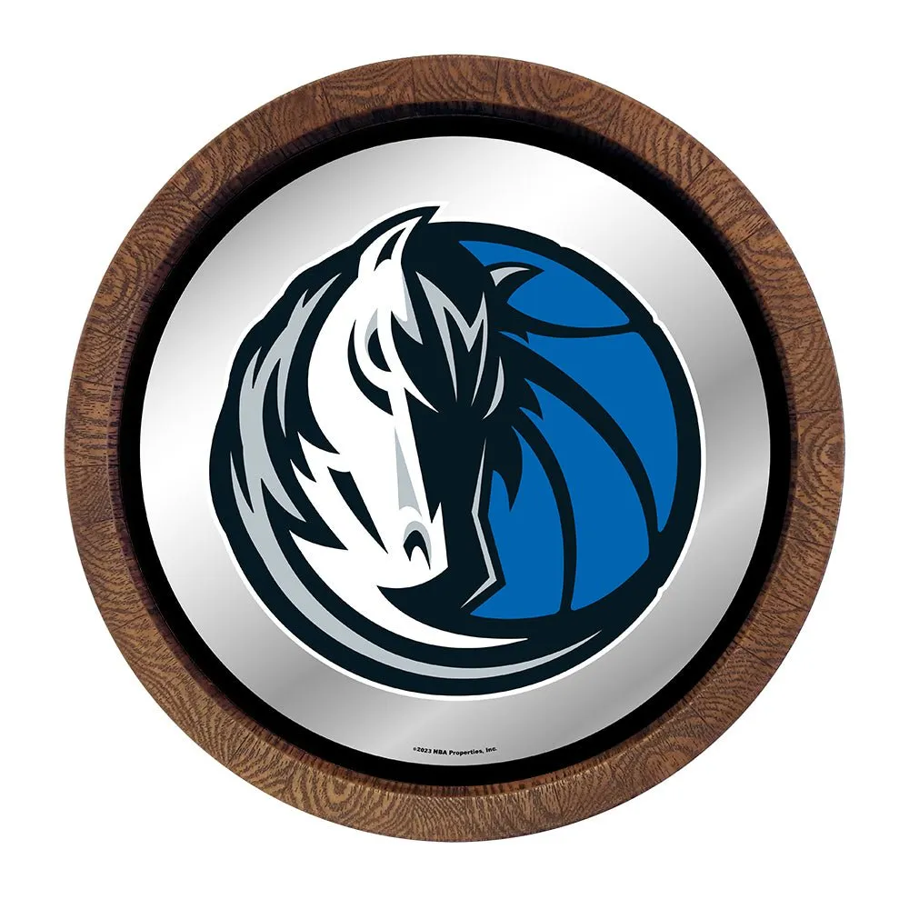 Dallas Mavericks: "Faux" Barrel Top Mirrored Wall Sign