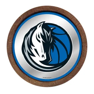 Dallas Mavericks: "Faux" Barrel Top Mirrored Wall Sign