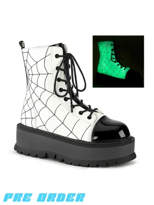 DEMONIA SLACKER-88 - WHITE VEGAN LEATHER ✰ PRE ORDER ✰