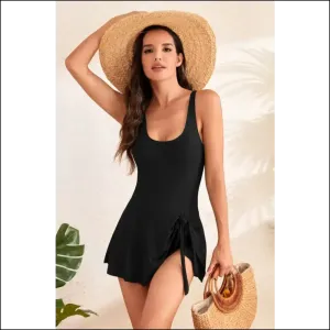 Dive Into Goddess Mode with our Scoop Neck Drawstring Swimwear! 🌊