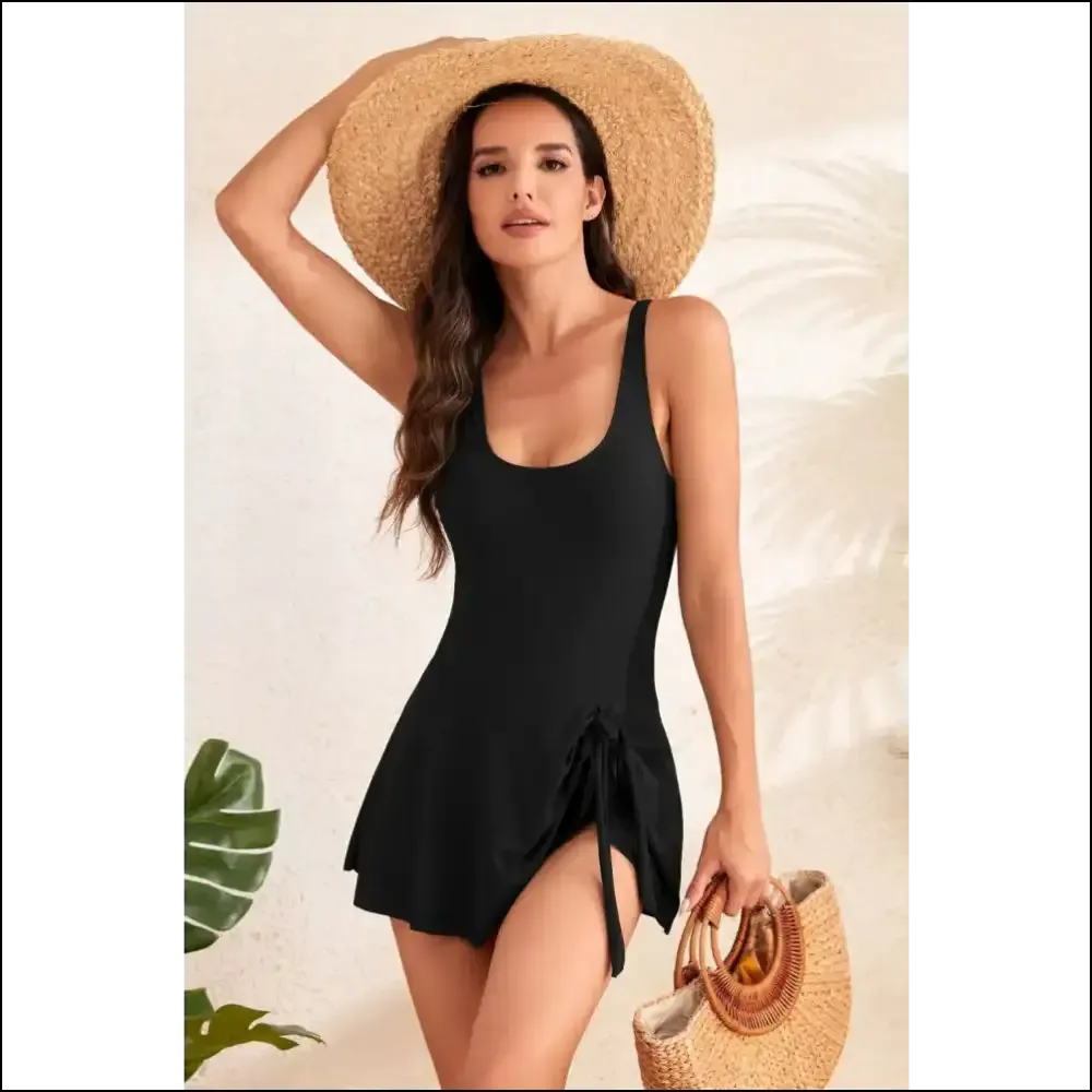Dive Into Goddess Mode with our Scoop Neck Drawstring Swimwear! 🌊