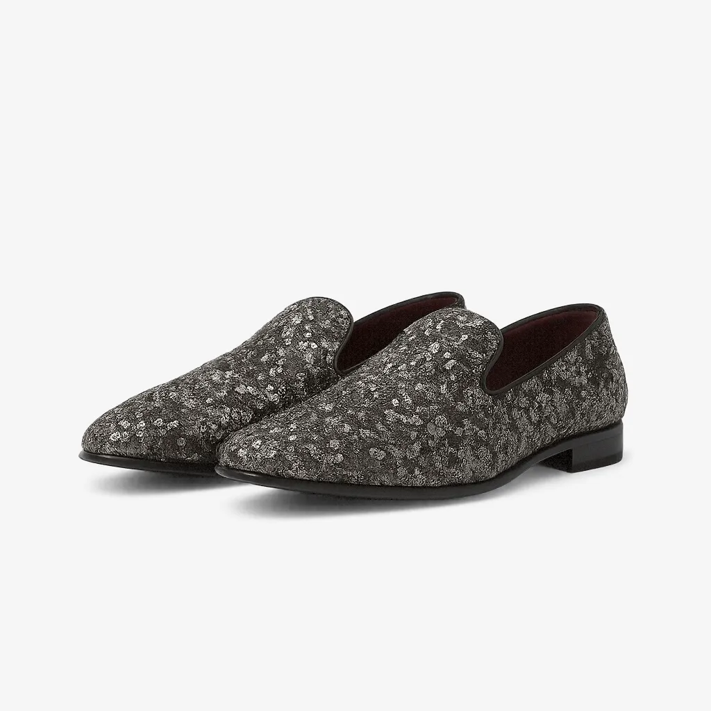 Domoir | Glitter Sequin Textile Loafers