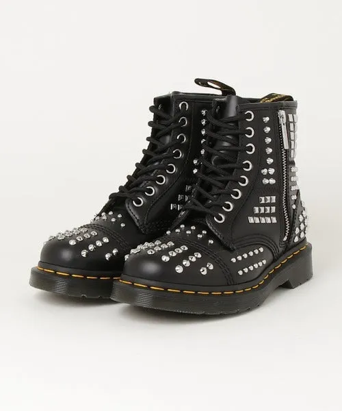 Dr. Martens 1460 Studded Zip Atlas Leather Lace Up Boots