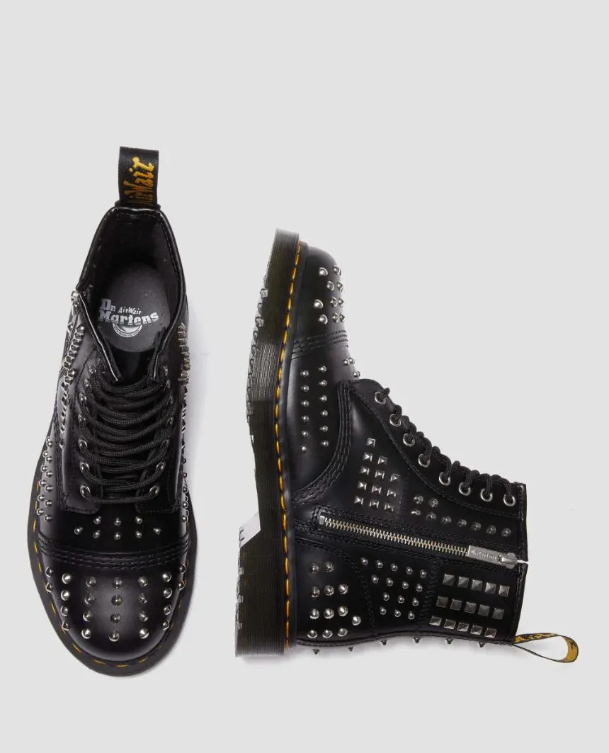 Dr. Martens 1460 Studded Zip Atlas Leather Lace Up Boots