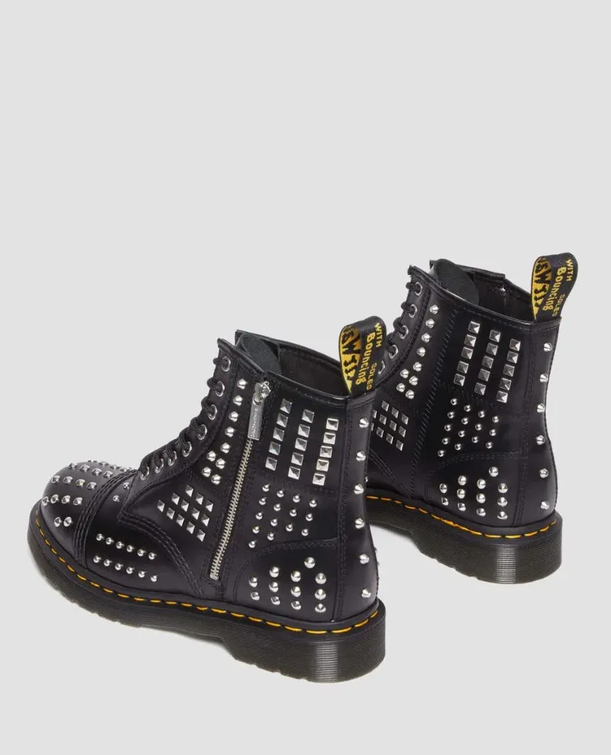 Dr. Martens 1460 Studded Zip Atlas Leather Lace Up Boots