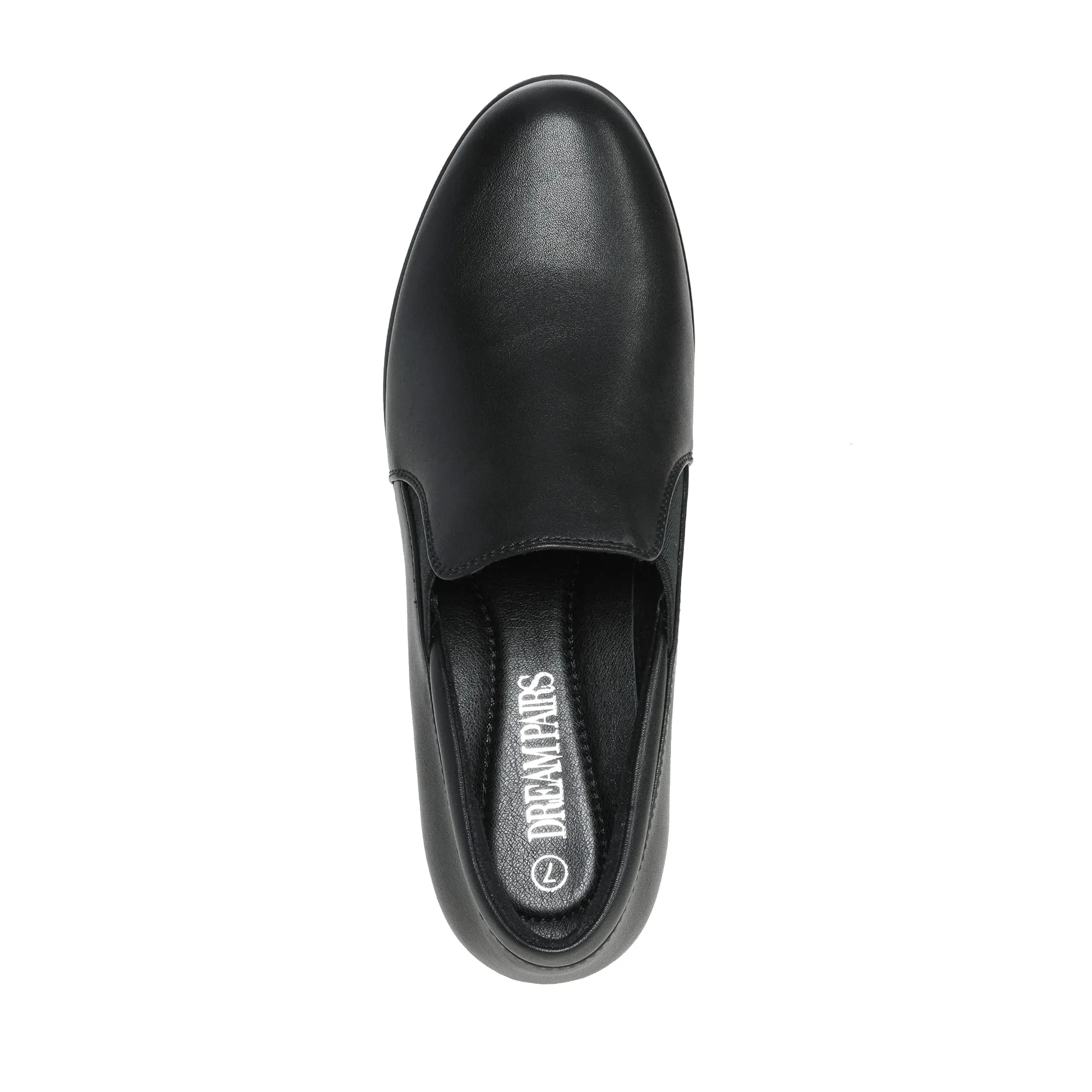 DREAM PAIRS Women's Low Chunky Block Heels Pumps Comfortable Slip-on Heeled Loafers Dress Work Shoes for Office Business,Size 8,Black,DPU214