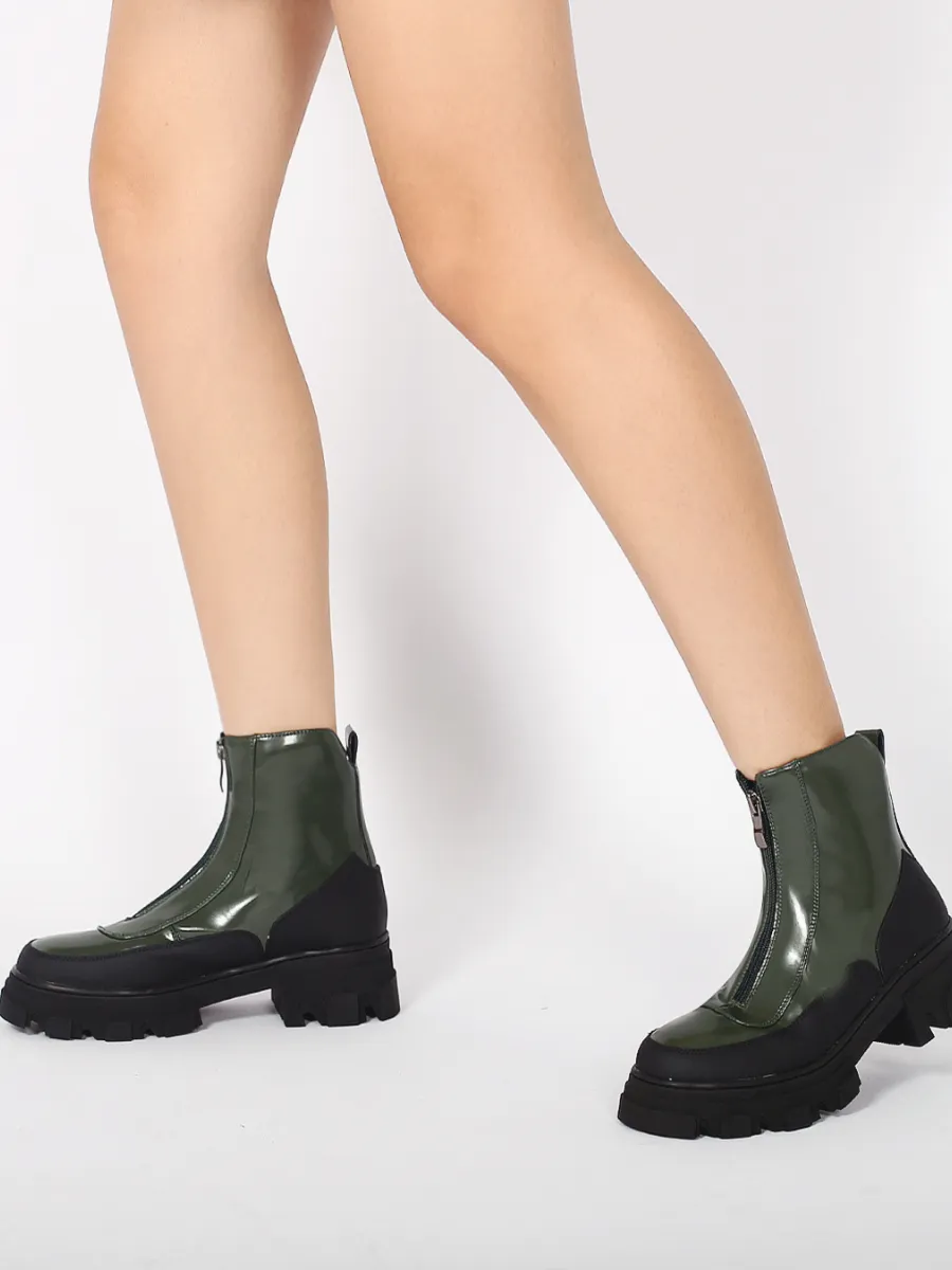 Duck Green Leather Chelsea Boot