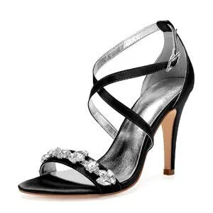 Eggplant satin evening dress shoes women sandals