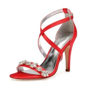 Eggplant satin evening dress shoes women sandals