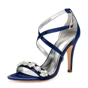 Eggplant satin evening dress shoes women sandals