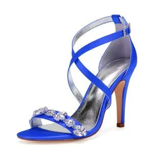 Eggplant satin evening dress shoes women sandals