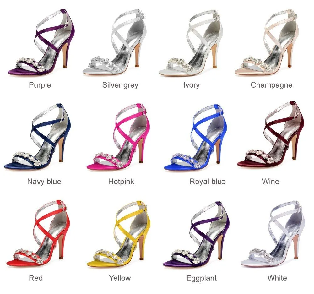 Eggplant satin evening dress shoes women sandals