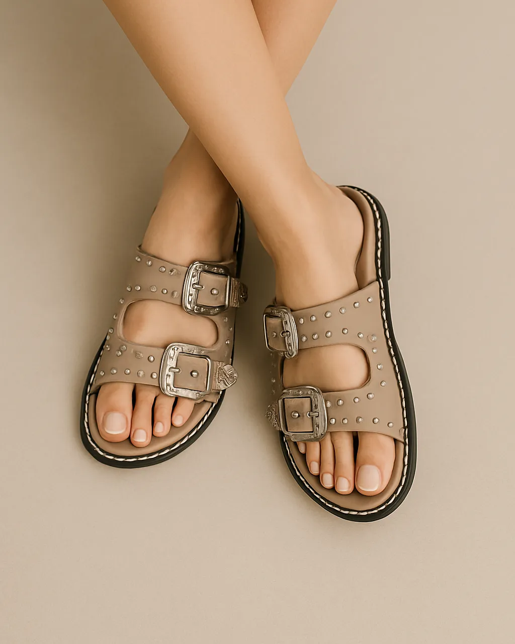 Famous Taylor Swift Slider Sandals - Taupe