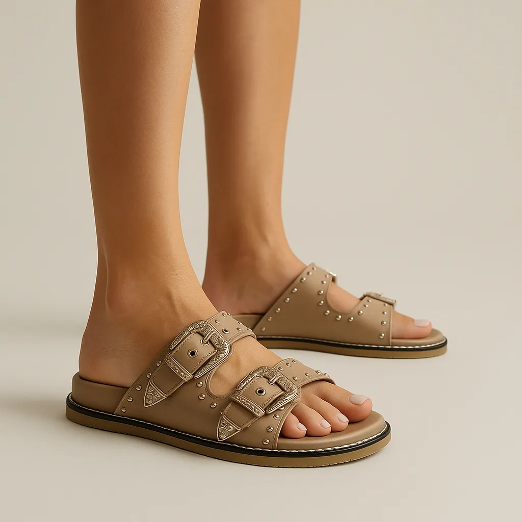 Famous Taylor Swift Slider Sandals - Taupe